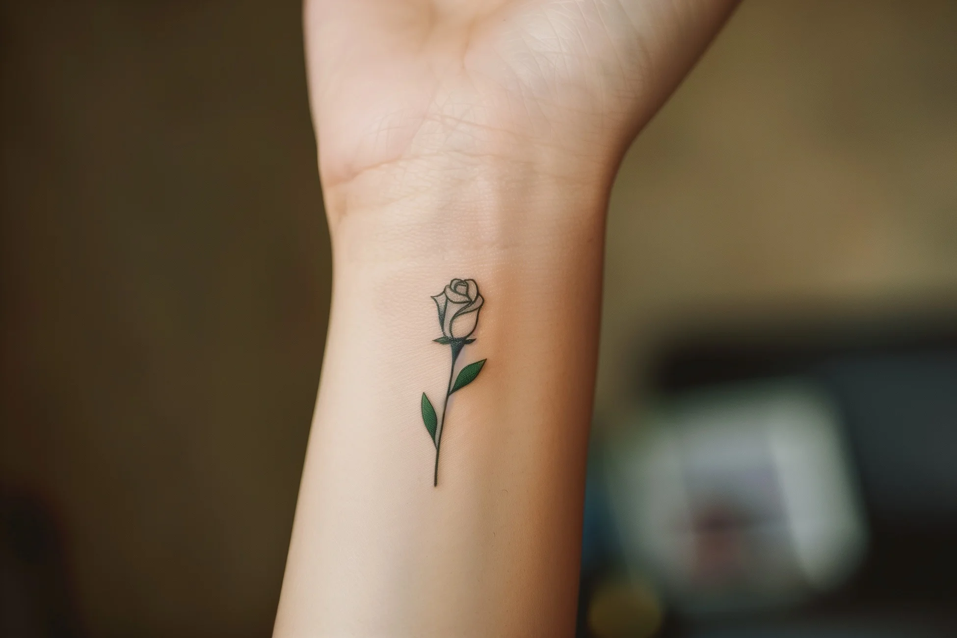 Rose tattoo on the wrist by Cosmetic Tattooing procedurere