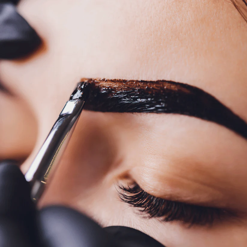 Med Spa professional doing henna brows & tinting