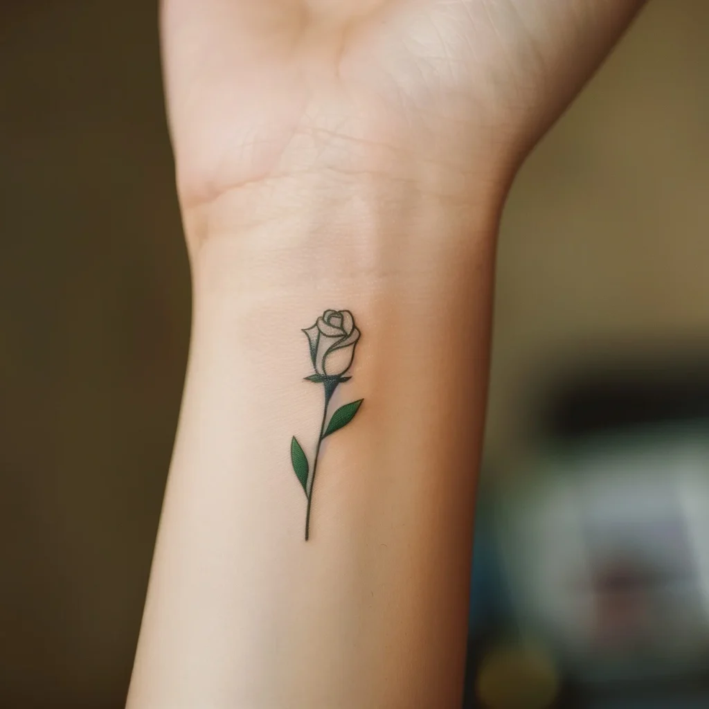 Rose tattoo on the wrist by Cosmetic Tattooing procedurere